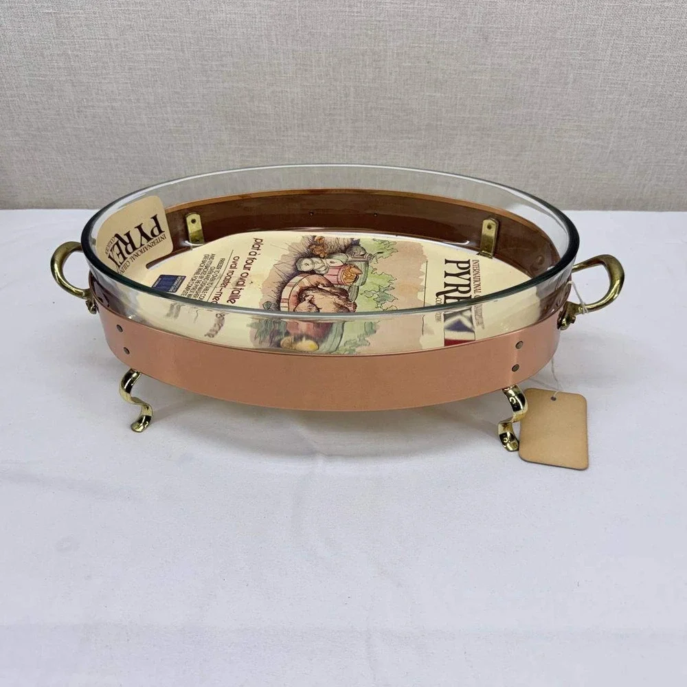 Pyrex International Culinaria Medium Oval Roaster Copper Cradle D-300